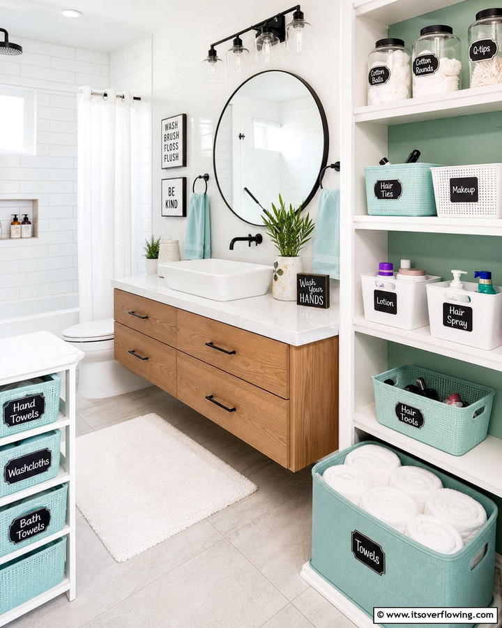 Labeling Systems Streamlined Identification - 21 Bathroom Organization Ideas for a Clutter-Free Morning Routine