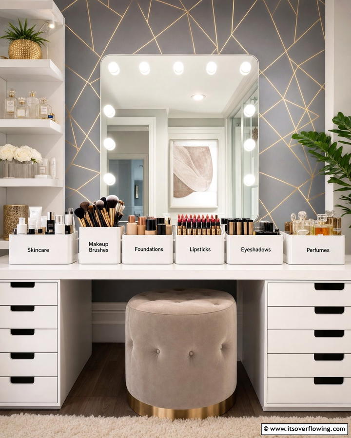 Labelled Containers for Clarity - 25 Vanity Organization Ideas for a Clutter-Free Space