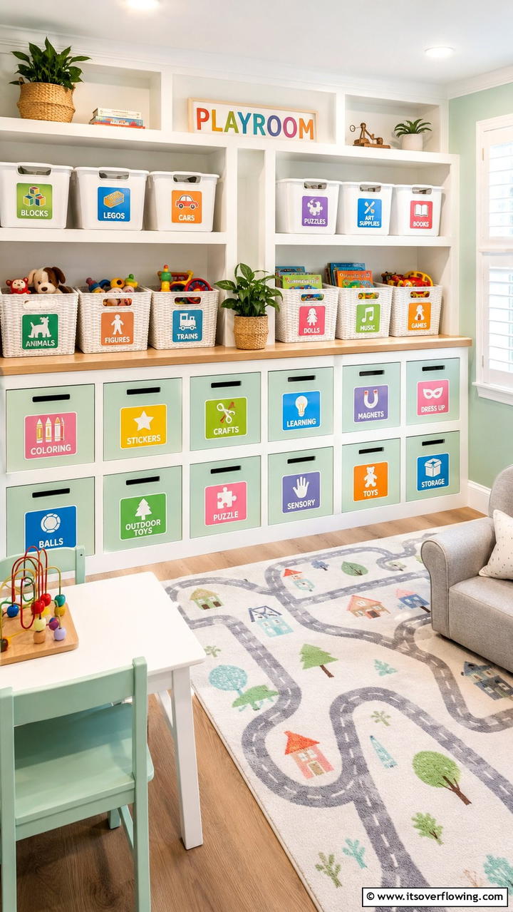Labelled Storage Solutions - 21 Smart Toy Storage Ideas to Declutter Kids’ Spaces Efficiently