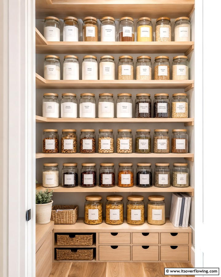 Labels for Organized Storage - 25 Small Pantry Ideas to Maximize Your Storage Space