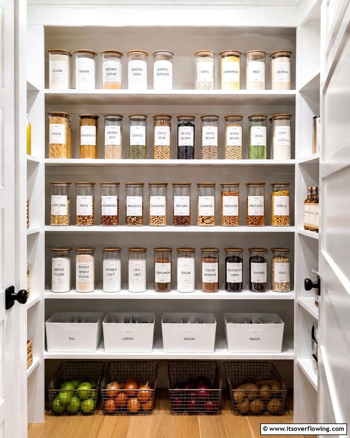 Labels for a Cohesive Look - 25 Open Pantry Ideas to Organize Your Kitchen