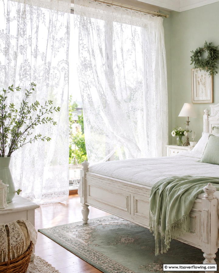 Lace Curtains - 25 Paris-themed Bedroom Ideas for a Romantic Retreat