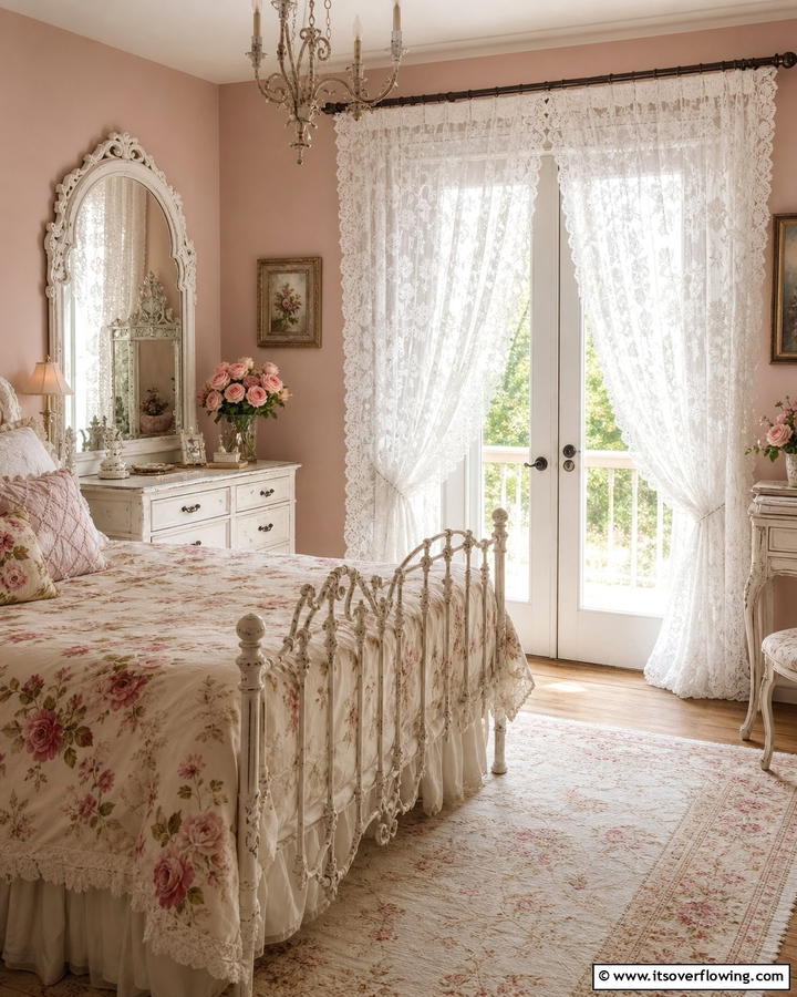 Lace Curtains for a Vintage Charm - 20 French Door Curtain Ideas to Elevate Your Home Decor