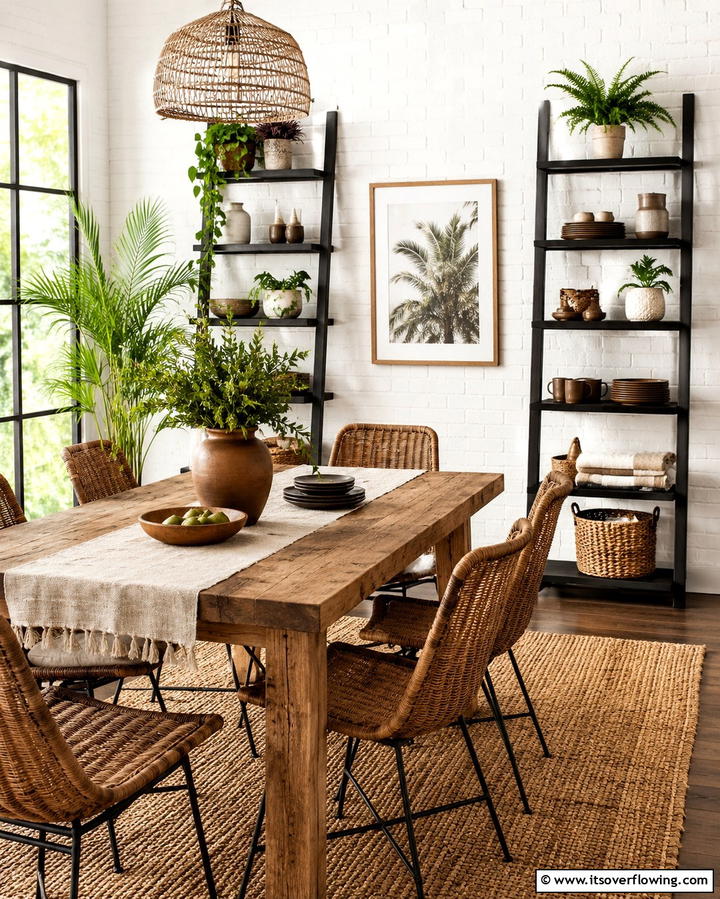 Ladder Shelf Display - 30 Dining Room Storage Ideas for Clutter-Free Entertaining