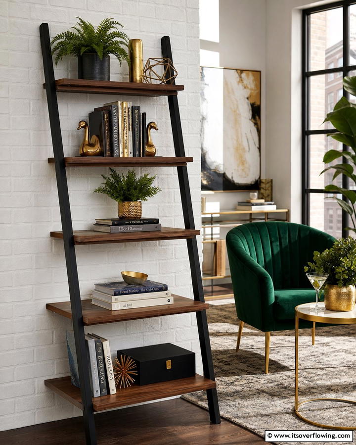 Ladder Shelves for Trendy Storage - 25 Wall Storage Ideas to Maximize Your Space