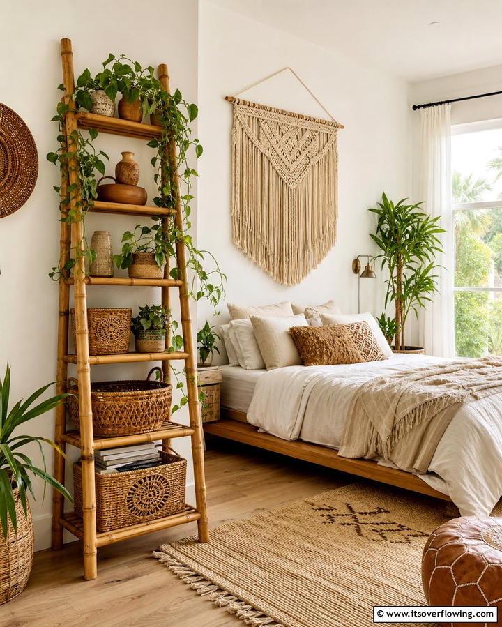 Ladder Shelves for Vertical Storage - 25 Wall Storage Ideas to Maximize Your Space