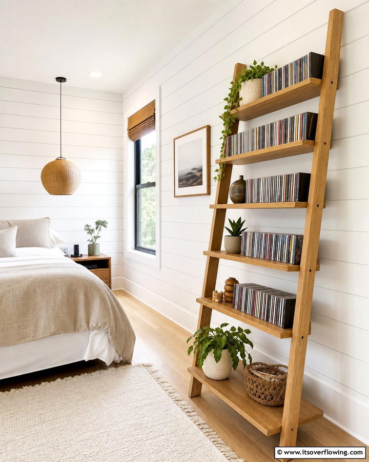 Ladder Style CD Shelves - 20 Creative CD Storage Ideas for Modern Homes