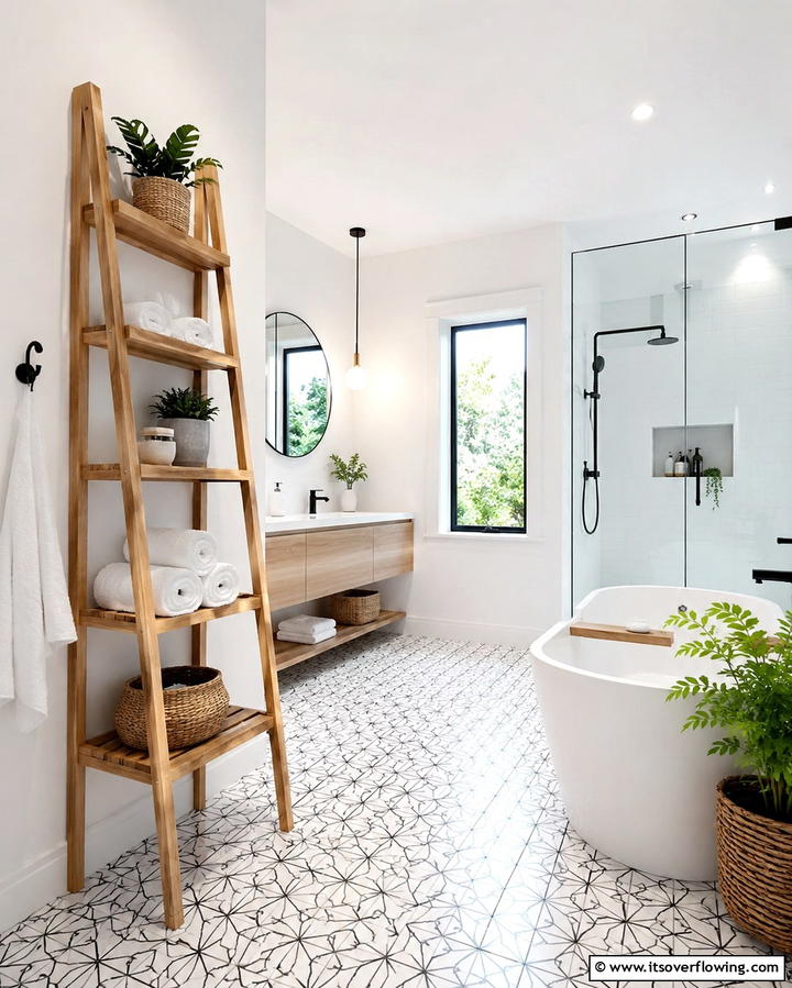 Ladder Style Closet - 25 Bathroom Closet Ideas to Maximize Storage and Style
