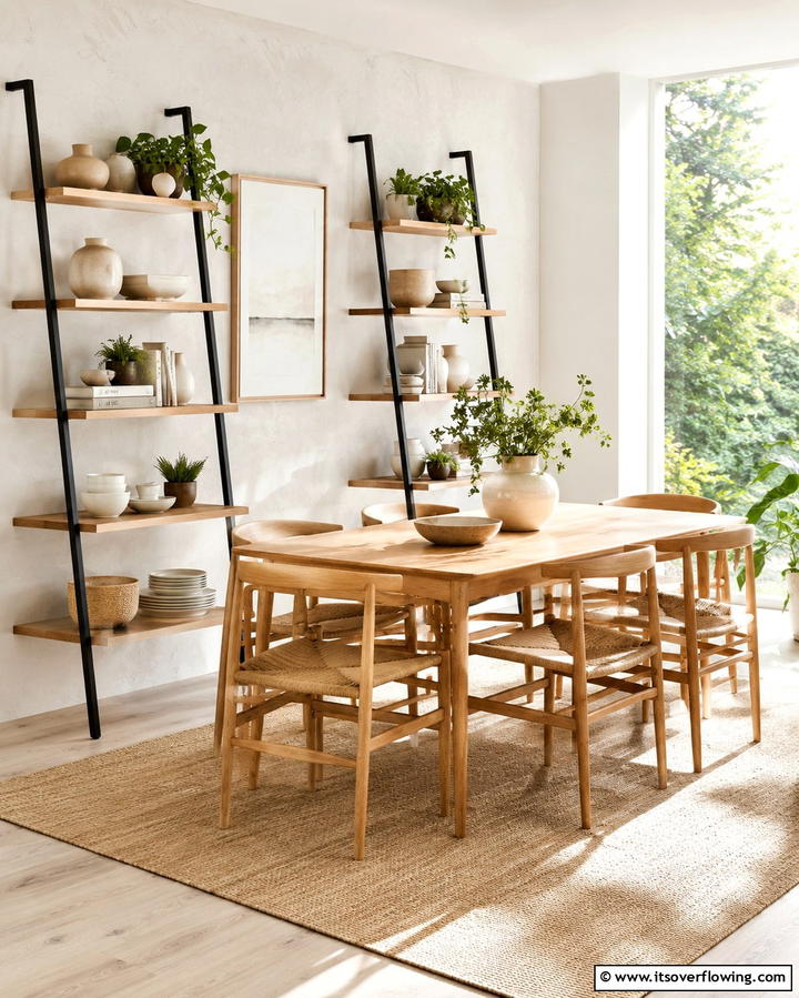 Ladder Style Shelving Units - 30 Dining Room Storage Ideas for Clutter-Free Entertaining