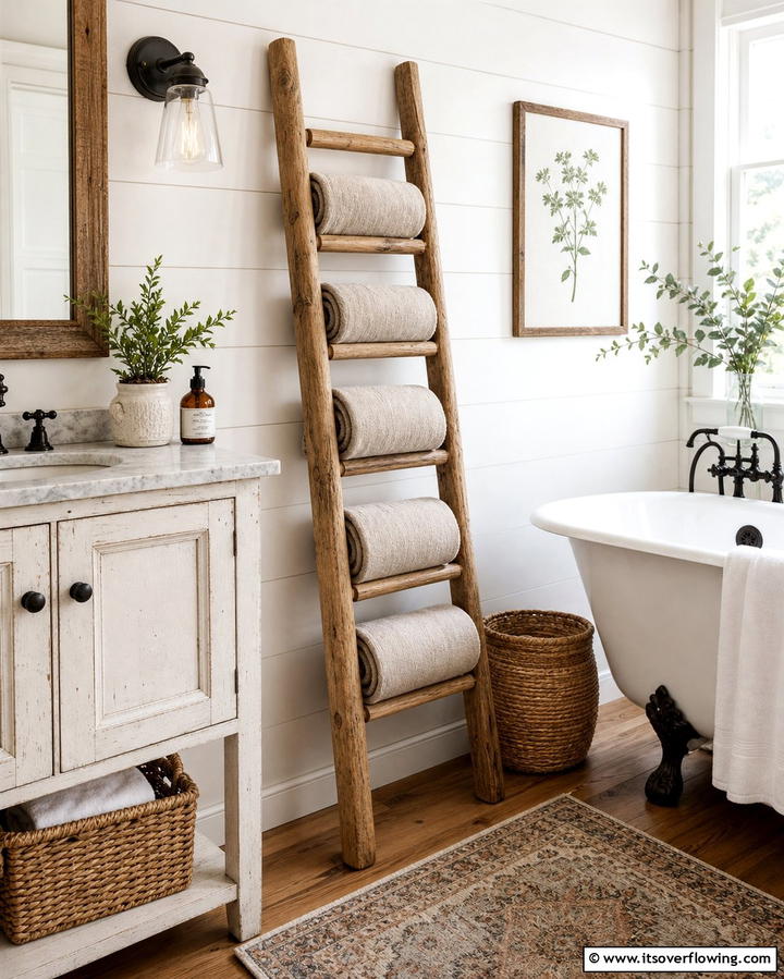 Ladder Style Towel RackExact - 25 Creative Bathroom Towel Rack Ideas for Your Space