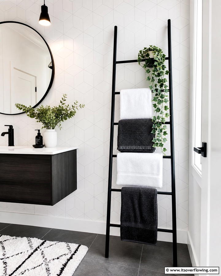 Ladder Style Towel RackOne - 25 Creative Bathroom Towel Rack Ideas for Your Space