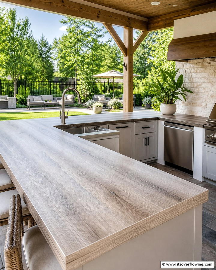 Laminate Countertops - 25 Types of Outdoor Kitchen Countertops for Durability