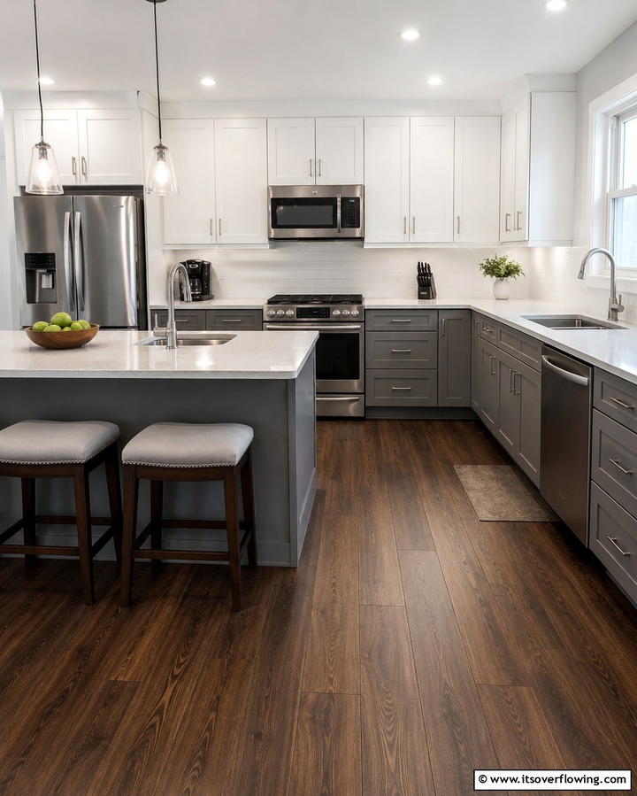 Laminate Flooring - 25 Kitchen Floor Ideas to Transform Your Cooking Space