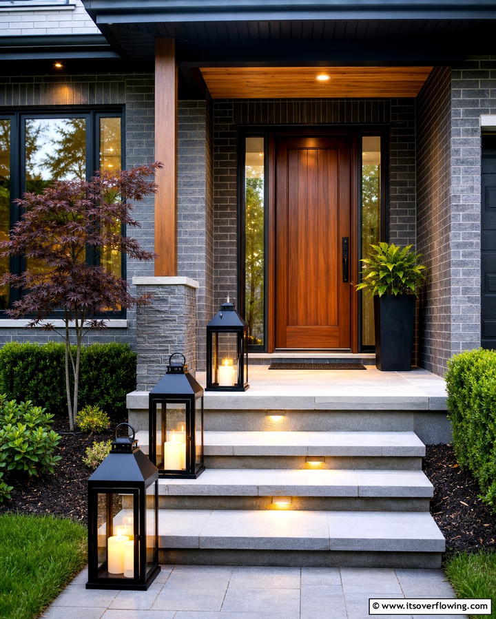 Lantern Arrangements - 25 Front Door Decor Ideas to Welcome Guests in Style