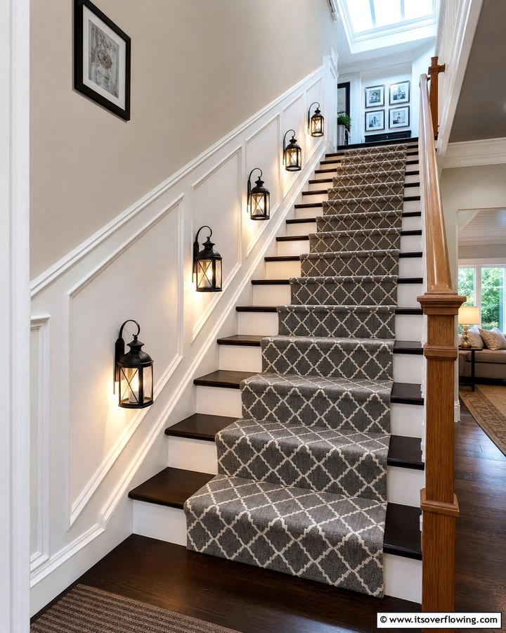 Lantern Enhanced Staircase Lighting - 30 Lantern Decor Ideas for Indoor and Outdoor Spaces