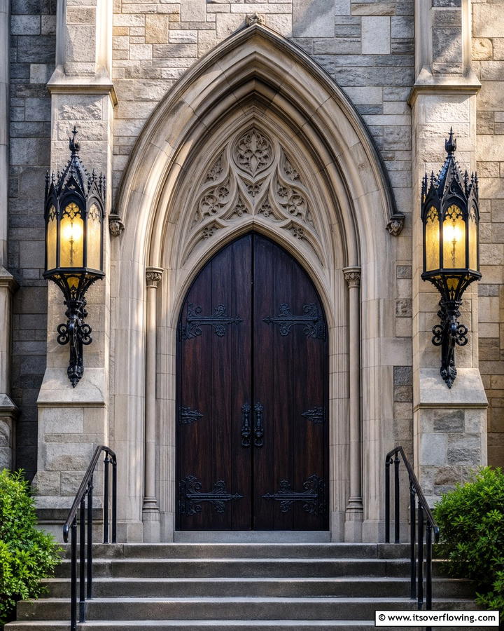 Lantern Style Lighting - 20 Gothic Front Door Ideas to Enhance Your Home