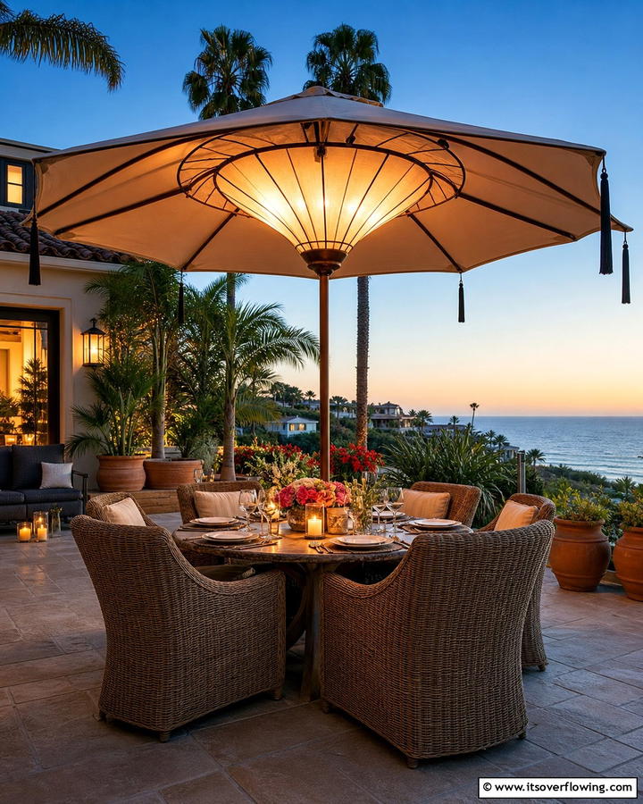 Lantern Style Outdoor Umbrellas - 30 Lantern Decor Ideas for Indoor and Outdoor Spaces