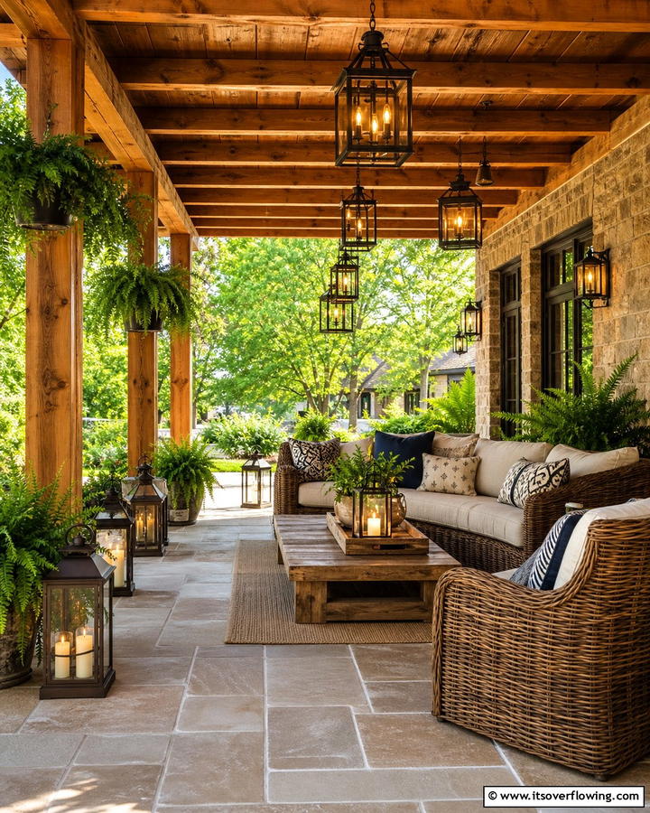 Lanterns for a Timeless Appeal - 20 Covered Patio Lighting Ideas for Outdoor Ambiance