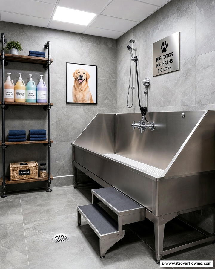 Large Basin Dog Wash Station for Big Breeds - 20 Dog Wash Station Ideas for a Clean and Happy Pet