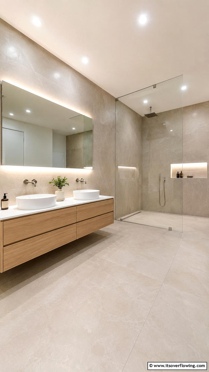 Large Format Tiles - 30 Bathroom Tile Ideas to Refresh Your Space with Style