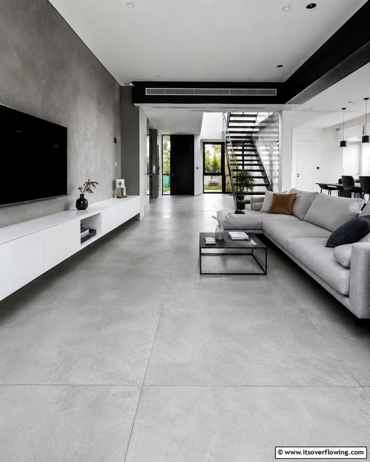 Large Format Tiles for a Spacious Look - 30 Laundry Room Tile Ideas for Durable Style Updates