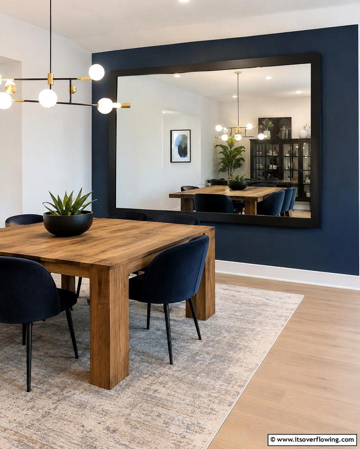 Large Mirrors - 25 Masculine Dining Room Ideas for Modern Men