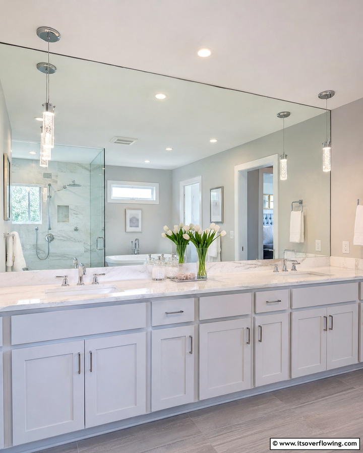 Large Mirrors for Space Illusion - 25 Scandinavian Bathroom Ideas for a Minimalist and Cozy Space