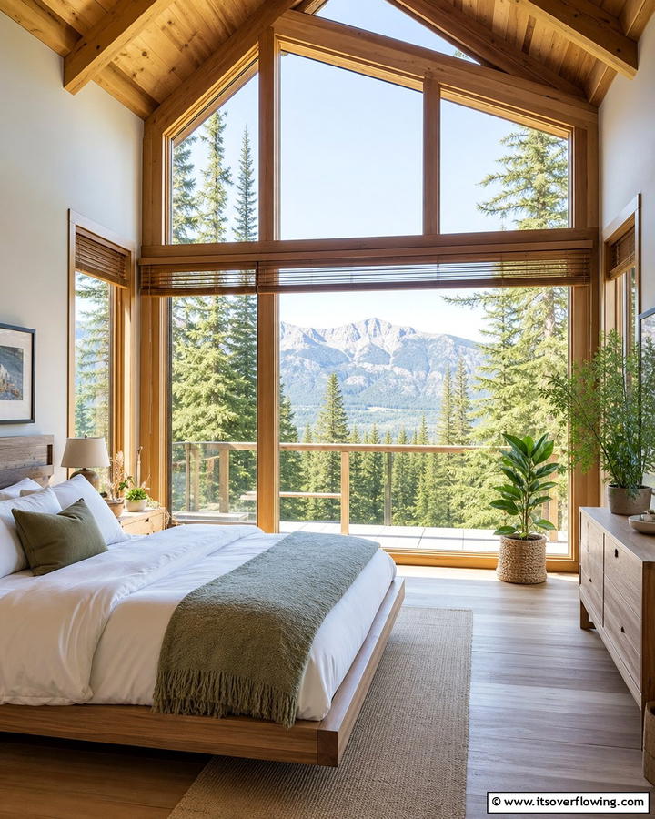 Large Picture WindowsOne - 25 Cozy Cabin Bedroom Ideas for a Rustic Escape
