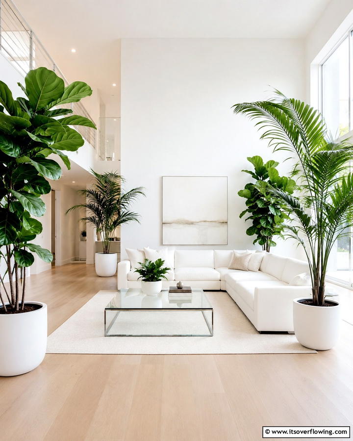 Large Potted Plants - 25 Tropical Living Room Ideas for a Vibrant Space