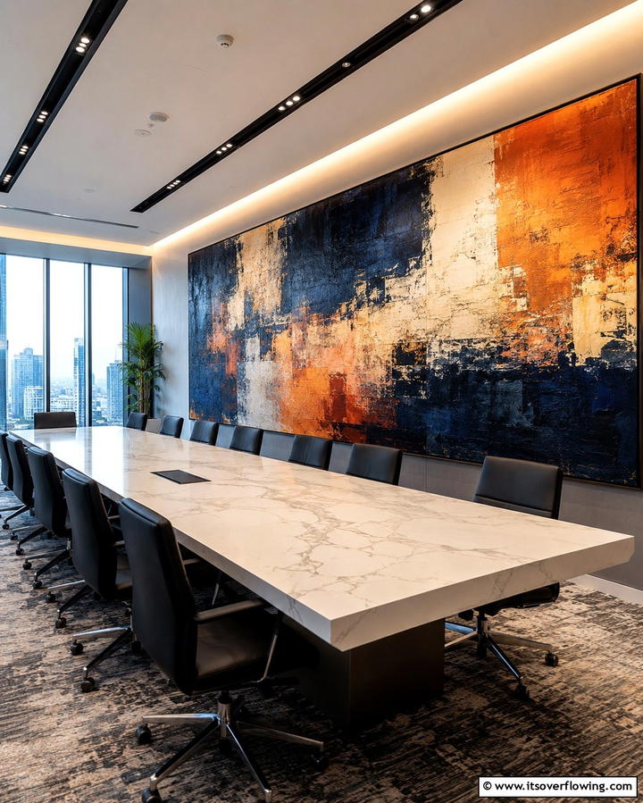Large Scale Artwork - 25 Creative Office Accent Wall Ideas to Inspire Your Space