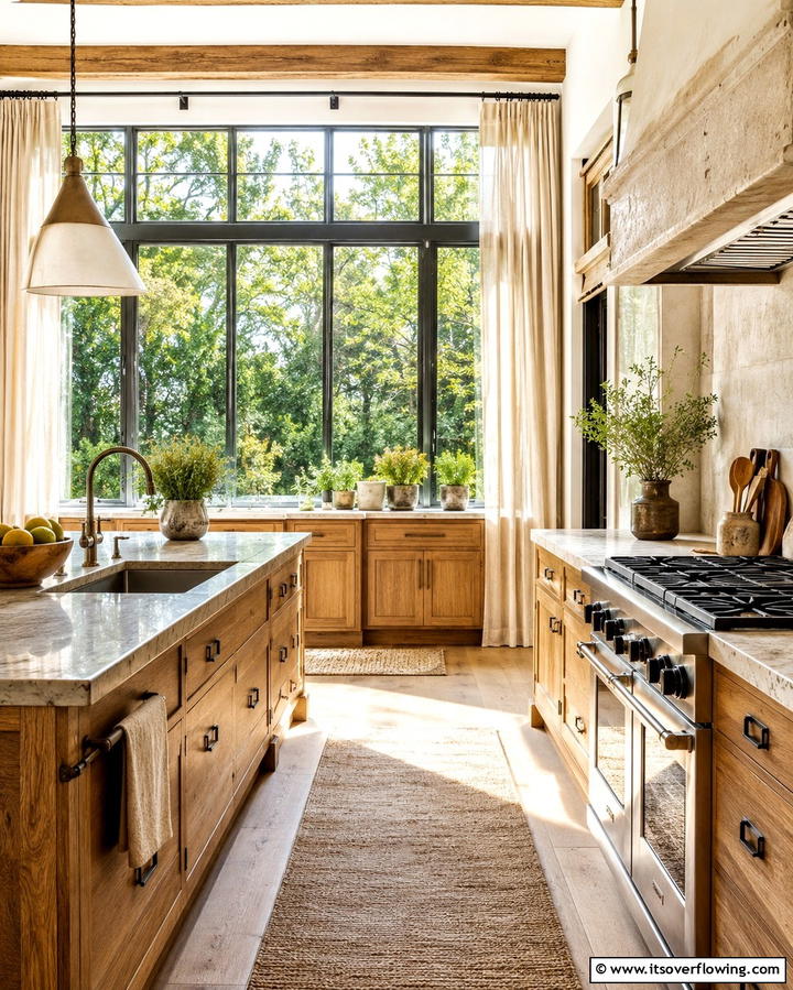 Large Windows for Natural Light - 25 Earthy Kitchen Ideas for a Natural Look