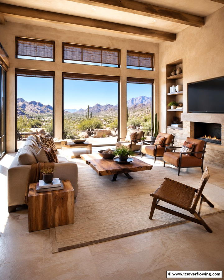 Large Windows for Natural LightOne - 30 Warm Southwestern Living Room Decor Concepts