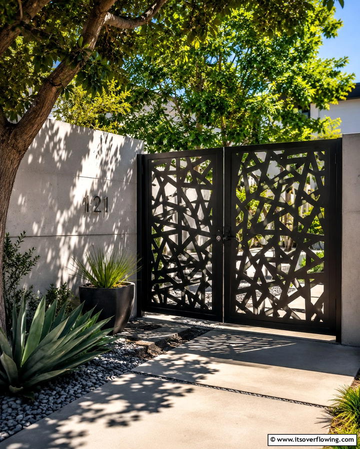 Laser Cut Metal GateExact - 25 Metal Garden Gate Ideas to Enhance Your Outdoor Space