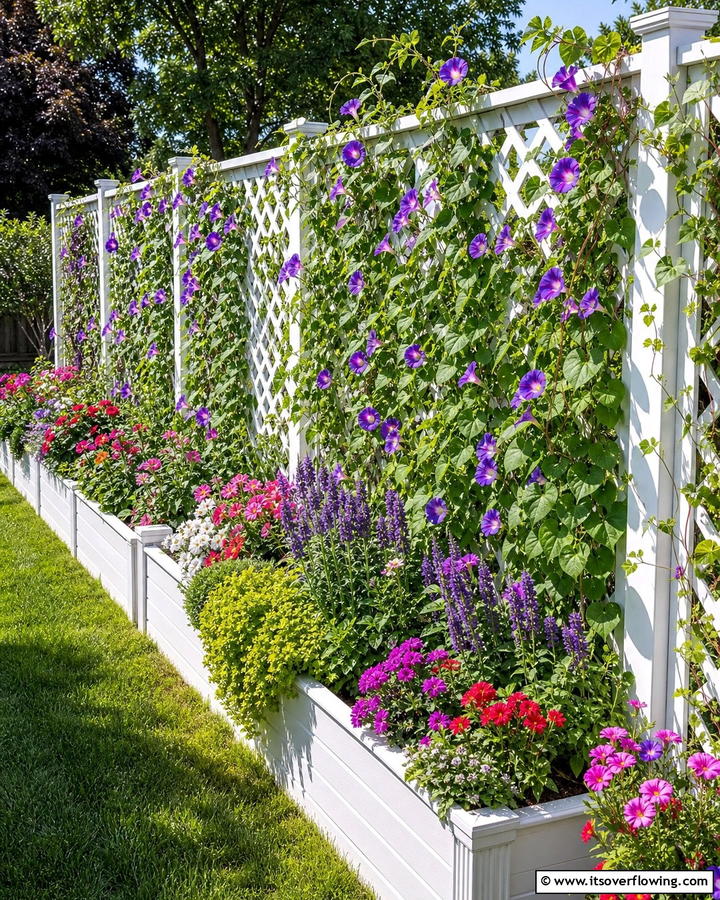 Lattice Fence Extension with Raised Beds - 20 Raised Garden Bed Along Fence Ideas for Your Yard