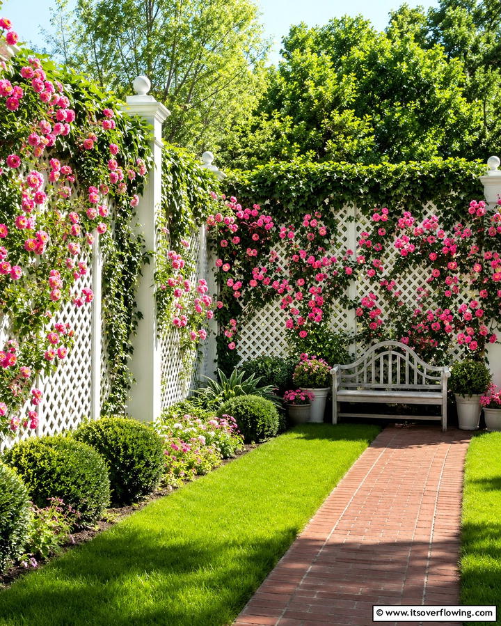 Lattice Panels with Climbing Plants - 30 Cheap Ways to Block Neighbors View in Your Garden