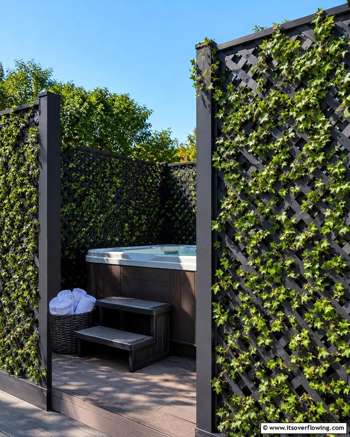 Lattice Panels with Climbing Vines - 25 Privacy Patio Ideas for a Secluded Outdoor Oasis