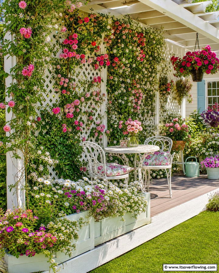 Lattice Privacy Wall with Climbing Plants - 20 Deck With Privacy Wall Ideas for Cozy Spaces