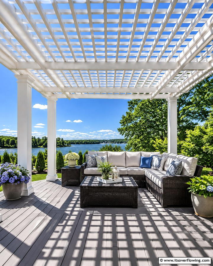 Lattice Roof Pergola - 25 Small Patio Pergola Ideas for Cozy Outdoor Spaces