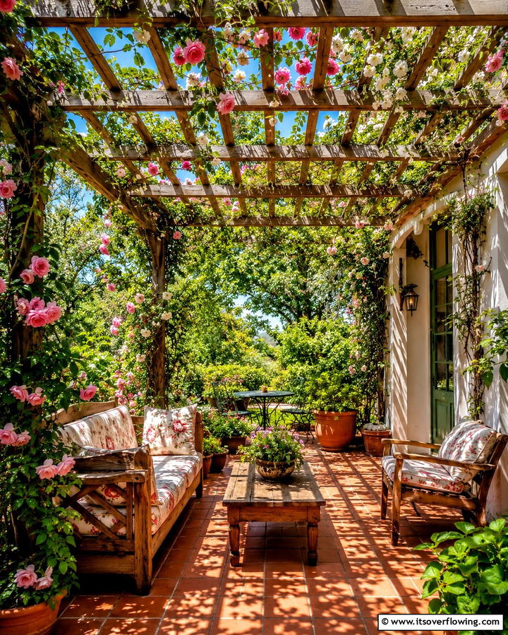 Lattice Roof Pergola - 20 Small Patio Pergola Ideas for Cozy Outdoor Spaces
