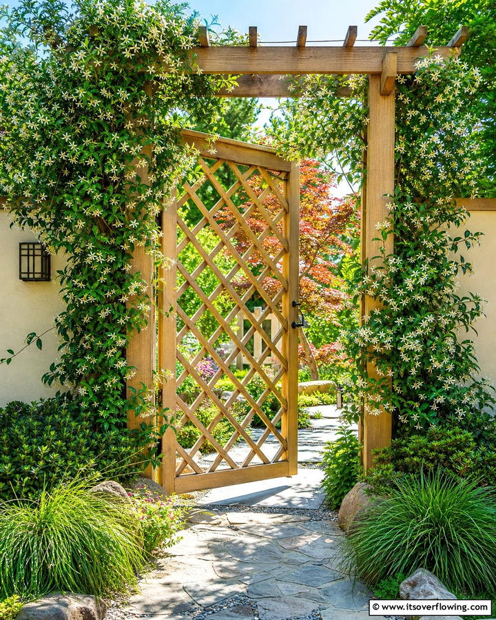 Lattice Style Gate - 20 Japanese Garden Gate Design Ideas for a Zen Space