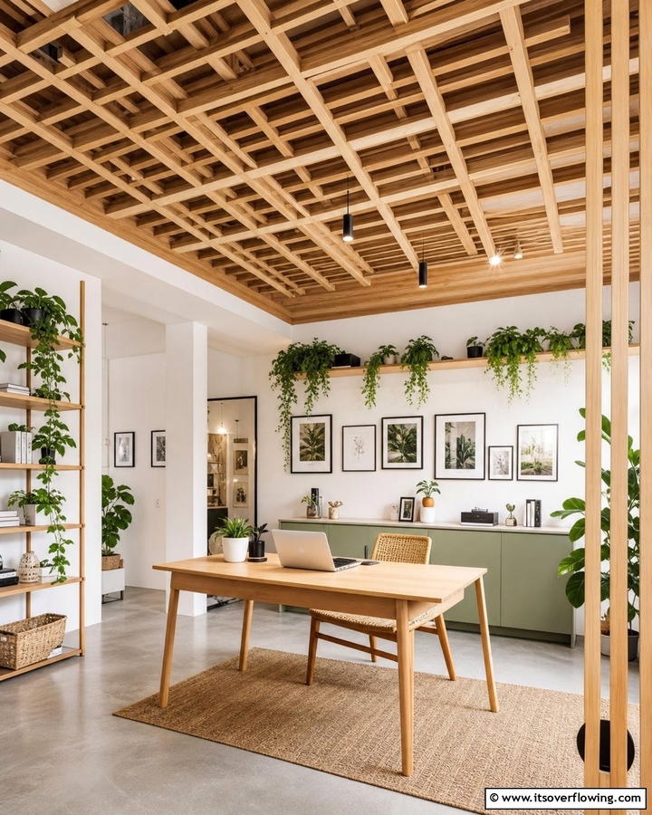 Lattice Style Wood Slat Ceiling - 30 Wood Slat Ceiling Ideas for Textured Modern Interiors