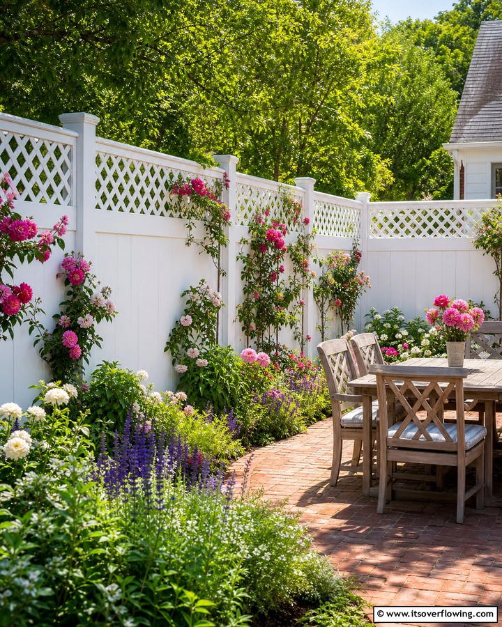 Lattice Top Privacy Fence - 30 Cheap Privacy Fence Ideas- Affordable Outdoor Seclusion