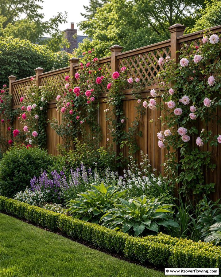 Lattice Topped Wood Fence - 25 Wood Fence Ideas to Enhance Your Outdoor Space