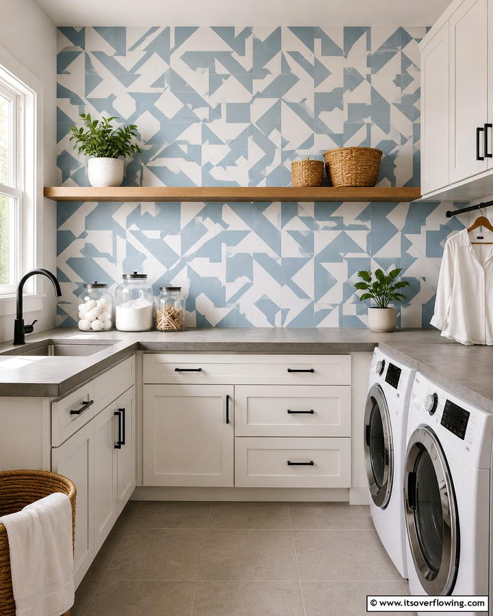 Laundry Room Accent Wall - 25 Modern Laundry Room Ideas for a Functional Space