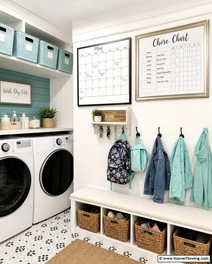 Laundry Room Command Center - 25 Command Center Ideas to Organize Your Home and Life