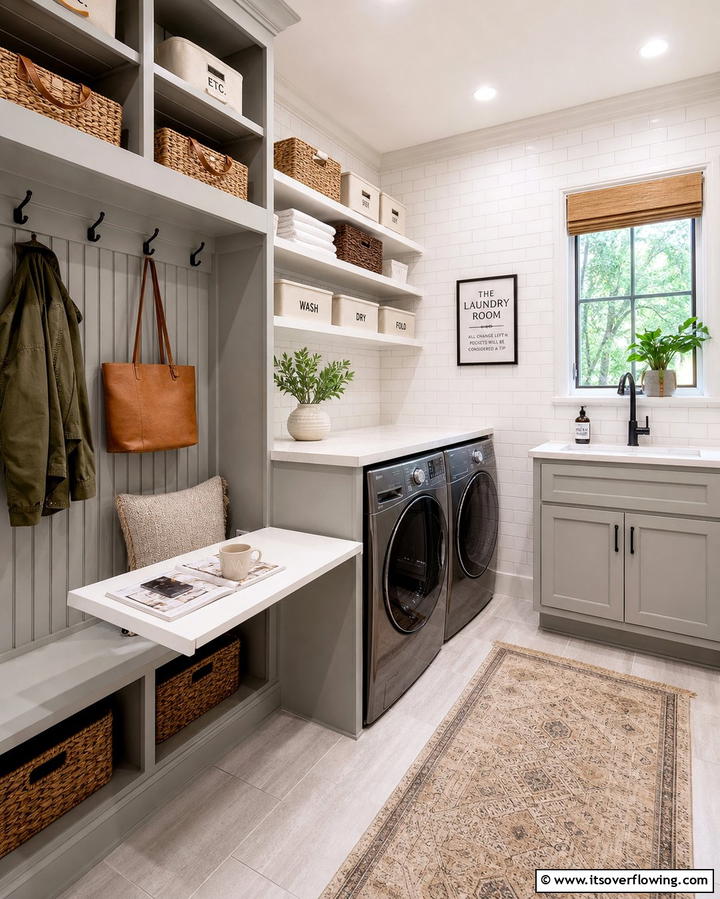 Laundry Room Drop Zone - 25 Drop Zone Ideas to Keep Your Home Organized and Tidy