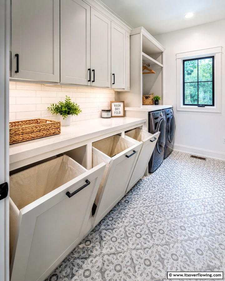 Laundry Sorting Station - 30 Mudroom Storage Ideas for a Clutter-Free Entryway