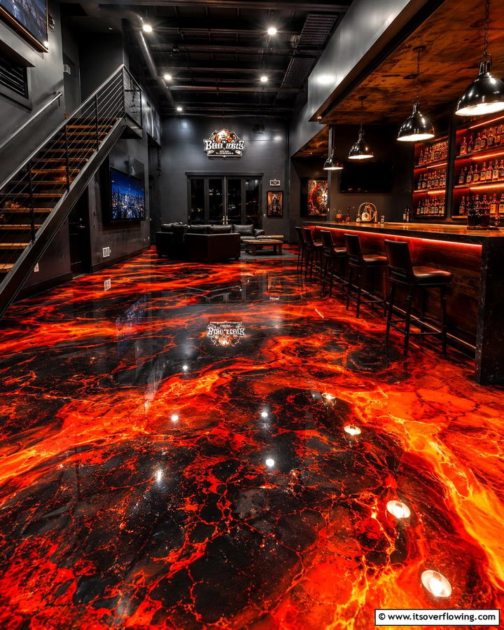 Lava Flow Design - 25 Epoxy Floor Designs for Modern and Durable Homes