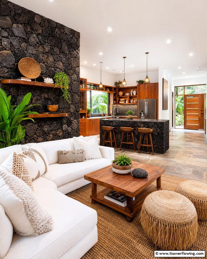 Lava Stone Features - 20 Hawaiian Interior Design Ideas for a Tropical Vibe