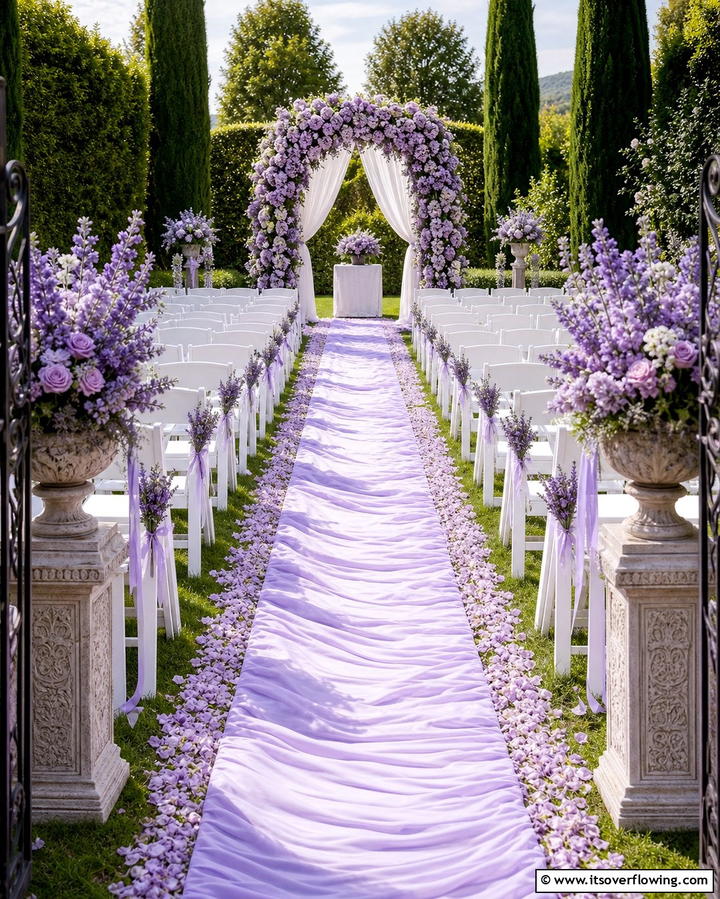 Lavender Aisle Runners - 30 Lavender Wedding Ideas for Romantic Celebrations